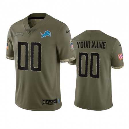 Maillot Homme Detroit Lions Personnalisé Olive 2022 Salute To Service Limited
